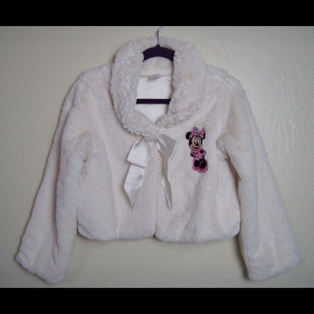 Disney Store Minnie Mouse Faux Fur Jacket